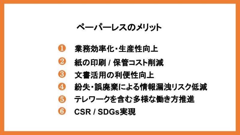 ペーパーレスのメリット